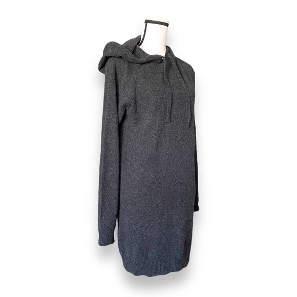 Bella Dahl Cashmere Hoodie Dress Sz S Heather Charcoal Long Sleeve Short Length - Picture 7 of 11